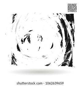Grey brush stroke and texture. Grunge vector abstract hand - painted element. Underline and border design.