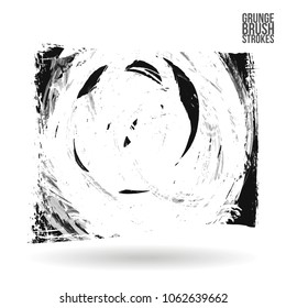 Grey brush stroke and texture. Grunge vector abstract hand - painted element. Underline and border design.