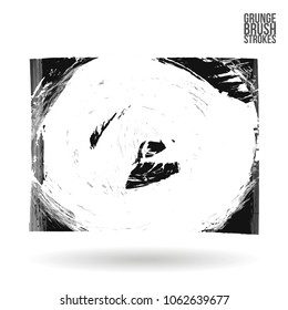 Grey brush stroke and texture. Grunge vector abstract hand - painted element. Underline and border design.