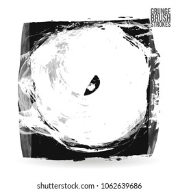 Grey brush stroke and texture. Grunge vector abstract hand - painted element. Underline and border design.