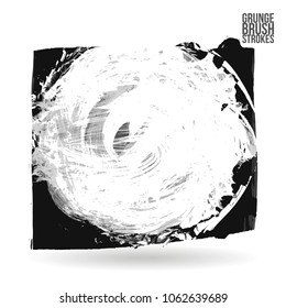 Grey brush stroke and texture. Grunge vector abstract hand - painted element. Underline and border design.