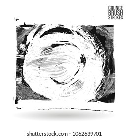 Grey brush stroke and texture. Grunge vector abstract hand - painted element. Underline and border design.