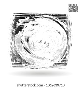 Grey brush stroke and texture. Grunge vector abstract hand - painted element. Underline and border design.