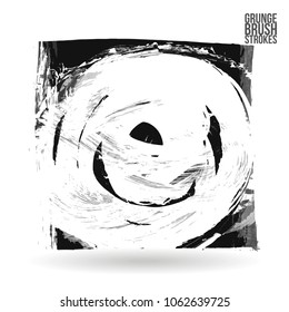 Grey brush stroke and texture. Grunge vector abstract hand - painted element. Underline and border design.