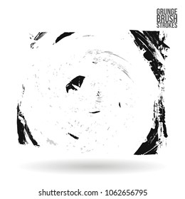 Grey brush stroke and texture. Grunge vector abstract hand - painted element. Underline and border design.