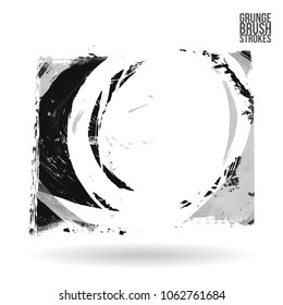 Grey brush stroke and texture. Grunge vector abstract hand - painted element. Underline and border design.