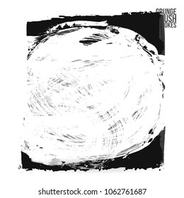 Grey brush stroke and texture. Grunge vector abstract hand - painted element. Underline and border design.