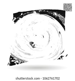 Grey brush stroke and texture. Grunge vector abstract hand - painted element. Underline and border design.