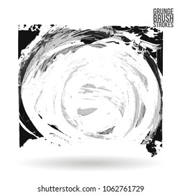 Grey brush stroke and texture. Grunge vector abstract hand - painted element. Underline and border design.