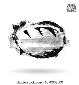 Grey  brush stroke and texture. Grunge vector abstract hand - painted element. Underline and border design.