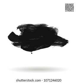 Grey  brush stroke and texture. Grunge vector abstract hand - painted element. Underline and border design.