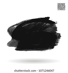 Grey  brush stroke and texture. Grunge vector abstract hand - painted element. Underline and border design.