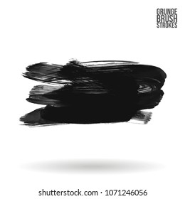 Grey  brush stroke and texture. Grunge vector abstract hand - painted element. Underline and border design.