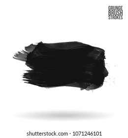 Grey  brush stroke and texture. Grunge vector abstract hand - painted element. Underline and border design.