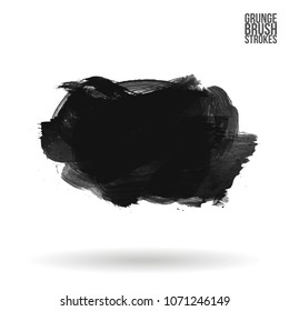 Grey  brush stroke and texture. Grunge vector abstract hand - painted element. Underline and border design.