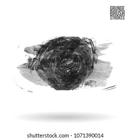 Grey  brush stroke and texture. Grunge vector abstract hand - painted element. Underline and border design.