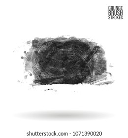 Grey  brush stroke and texture. Grunge vector abstract hand - painted element. Underline and border design.