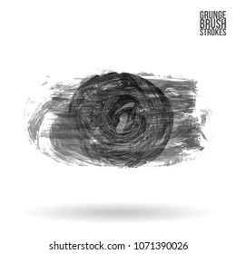 Grey  brush stroke and texture. Grunge vector abstract hand - painted element. Underline and border design.