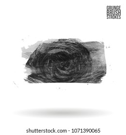 Grey  brush stroke and texture. Grunge vector abstract hand - painted element. Underline and border design.