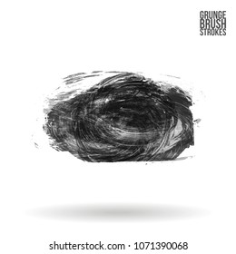 Grey  brush stroke and texture. Grunge vector abstract hand - painted element. Underline and border design.