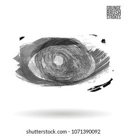 Grey  brush stroke and texture. Grunge vector abstract hand - painted element. Underline and border design.
