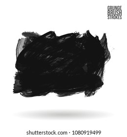 Grey  brush stroke and texture. Grunge vector abstract hand - painted element. Underline and border design.