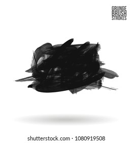Grey  brush stroke and texture. Grunge vector abstract hand - painted element. Underline and border design.