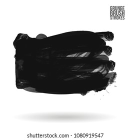 Grey  brush stroke and texture. Grunge vector abstract hand - painted element. Underline and border design.