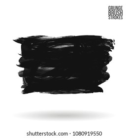 Grey  brush stroke and texture. Grunge vector abstract hand - painted element. Underline and border design.
