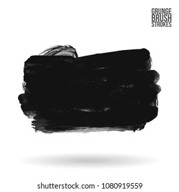 Grey  brush stroke and texture. Grunge vector abstract hand - painted element. Underline and border design.