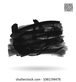 Grey  brush stroke and texture. Grunge vector abstract hand - painted element. Underline and border design.