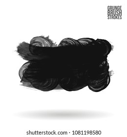 Grey  brush stroke and texture. Grunge vector abstract hand - painted element. Underline and border design.