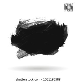 Grey  brush stroke and texture. Grunge vector abstract hand - painted element. Underline and border design.