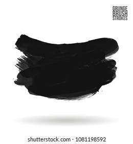 Grey  brush stroke and texture. Grunge vector abstract hand - painted element. Underline and border design.