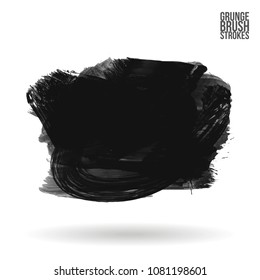 Grey  brush stroke and texture. Grunge vector abstract hand - painted element. Underline and border design.