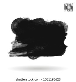 Grey  brush stroke and texture. Grunge vector abstract hand - painted element. Underline and border design.