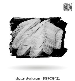 Grey brush stroke and texture. Grunge vector abstract hand - painted element. Underline and border design.