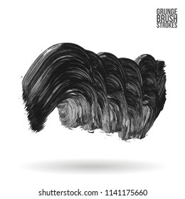 Grey brush stroke and texture. Grunge vector abstract hand - painted element. Underline and border design.