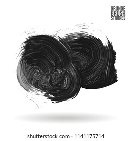 Grey brush stroke and texture. Grunge vector abstract hand - painted element. Underline and border design.
