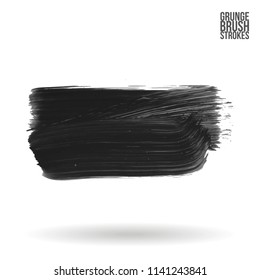 Grey brush stroke and texture. Grunge vector abstract hand - painted element. Underline and border design.
