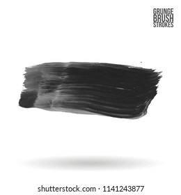 Grey brush stroke and texture. Grunge vector abstract hand - painted element. Underline and border design.