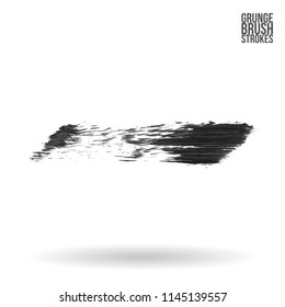 Grey brush stroke and texture. Grunge vector abstract hand - painted element. Underline and border design.