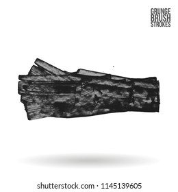 Grey brush stroke and texture. Grunge vector abstract hand - painted element. Underline and border design.