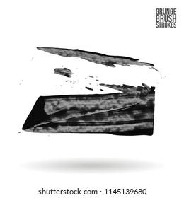 Grey brush stroke and texture. Grunge vector abstract hand - painted element. Underline and border design.