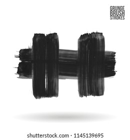 Grey brush stroke and texture. Grunge vector abstract hand - painted element. Underline and border design.
