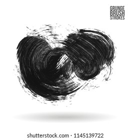 Grey brush stroke and texture. Grunge vector abstract hand - painted element. Underline and border design.