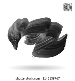 Grey brush stroke and texture. Grunge vector abstract hand - painted element. Underline and border design.