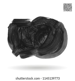 Grey brush stroke and texture. Grunge vector abstract hand - painted element. Underline and border design.