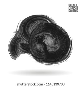 Grey brush stroke and texture. Grunge vector abstract hand - painted element. Underline and border design.