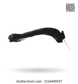 Grey brush stroke and texture. Grunge vector abstract hand - painted element. Underline and border design.